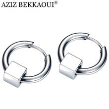 AZIZ BEKKAOUI-pendientes geométricos Punk para hombre, de Plata de Ley 925, para fiesta, moda urbana, joyería fina informal para amigo 2024 - compra barato