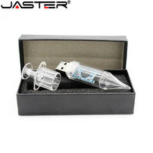 Jaster pendrive usb, seringa médica e flash drive com caixa de presente, 4gb, 16gb, 32gb, 64gb 2024 - compre barato