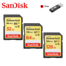 SanDisk-tarjeta de memoria SD Extreme SDHC/SDXC, 4K, UHD, 128GB, 64GB, 150 MB/S, Clase 10, U3, V30, 32GB, 90 MB/S, alta velocidad, UHS-1 2024 - compra barato
