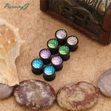 PiercingJ Double Flare Solid Acrylic Ear Tunnels Plugs Gauges 6-16mm Mermaid Scale Colors 2024 - buy cheap
