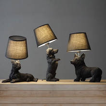 Креативные настольные лампы из смолы для гостиной, спальни, настольная лампа, современный животный щенок, светодиодный светильник-подставка, светильники для офиса, домашнего декора 2024 - купить недорого