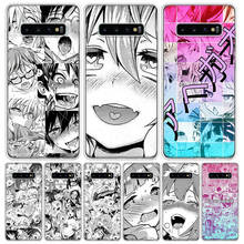Anime menina japão manga rosto silicone caso de telefone para samsung galaxy s10 s20 fe ultra nota 10 9 8 s9 s8 mais pro + lite s7 j4 j6 co 2024 - compre barato