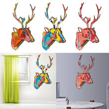 Assembly 3D Puzzle Wildlife Deer Head Wall Art Trophy Animal Model Sculpture for Home Entrance 2024 - buy cheap