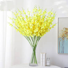 New Simulation Flower Dancing Orchid Yellow Fake Flower Wedding Home Decoration Butterfly Orchid Bouquet Silk Flower 2024 - buy cheap