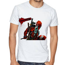 Deadpool t shirt dos homens da moda piscina morta anime camiseta legal dos homens camiseta de algodão masculino camisetas plus size verão topos 2024 - compre barato