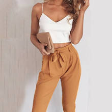 2 Pieces Sets Summer Women's Sets With Belt Sling V-Neck Crop Top Set For Women 2021 Spring Elegant Pencil Pants Ladies Suit 2024 - buy cheap