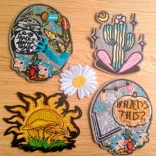 Embroidery Patches Cartoon Plants Patch On Clothes Iron On Patches For Clothing Beautiful Flower On Garment Apparel Accessory 2024 - buy cheap