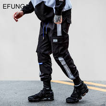 EFUNGAL Cargo Pocket Track Pants Harem Joggers Men High Fashion Urban Streetwear Full Length Hip Hop Trousers 2024 - buy cheap