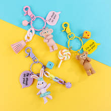 Disney Girl Heart Stella Rabbit Keychain Miniature Bear Key Chain Ins Popular Cute Cartoon Doll Student Pendant Keyring 2024 - buy cheap