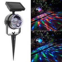 Хрустальный волшебный шар RGB, диско-светильник для сцены, Ночной светильник на солнечной батарее, вращающийся Рождественский уличный лазерный проектор для лужайки 2024 - купить недорого