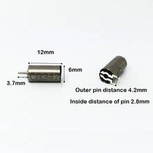 DC 1,5-3,7 V Pin tipo 612 Motor sin núcleo Micro Mini 6mm * 12mm Copa hueca diámetro del eje de alta velocidad 0,8mm para modelos de coches de juguete pequeños 2024 - compra barato
