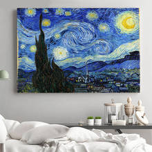 Póster de lienzo de paisaje abstracto de noche estrellada de Van Gogh, arte de pared clásico famoso, imagen decorativa impresa, decoración moderna para sala de estar 2024 - compra barato