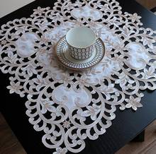 European Lace Square Hollow Embroidered Table Cover Cloth Table Towel Kitchen Christmas Tablecloth Wedding Party Home Decor 2024 - buy cheap
