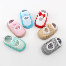 0-2Years Baby First Walkers Cotton Anti-slip Newborn Boy Girl Shoes Bowknot Elastic Rubber Sock Infant Cartoon Warm Floor Socks 2024 - buy cheap
