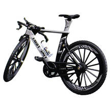 Modelo de bicicleta de montaña de Metal fundido a presión a escala 1:10, colección de réplica de bicicleta cruzada curvada para niños, regalo para fanáticos 2024 - compra barato