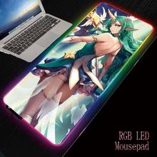 MRGBEST Sexy Anime Girl Large Gaming Mouse Pad Gamer Mousepad RGB Mouse Pad XXL Computer Mat Backlit Mat for Mice Desk Keyboard 2024 - buy cheap