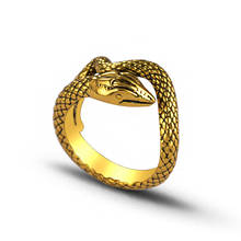Punk Hip Hop Snake Ring For Men Women  Nightclub Gold Ring Accessories Fashion Men's Party Jewelry Gift 2024 - buy cheap