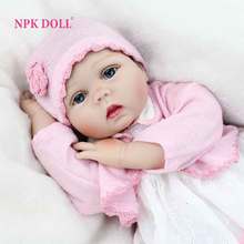 NPKDOLL Reborn Baby Dolls 22 Inch Soft Clothes Body Stuffed Realistic Baby Doll Christmas Gifts For Girls Kids 2024 - buy cheap