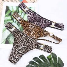 Очаровательные женские модные сексуальные леопардовые трусики Танга Трусики стринги трусики брифы хлопковое нижнее белье 2024 - купить недорого