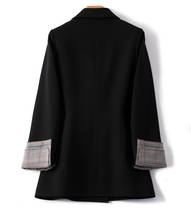 Винтажный однобортный Однотонный женский Блейзер, весенне-осенние куртки с карманами, женские костюмы, пальто для работы, женская верхняя одежда высокого качества 2024 - купить недорого