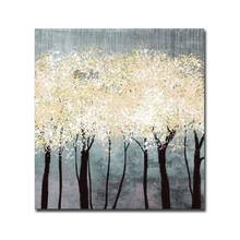 100% Hand-painted Abstract White Texture Trees Canvas Oil Painting Canvas Wall Art Free Shipping Wall Decor Picture Artwork 2024 - buy cheap