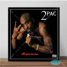 Tz177 tupac shakur 2pac all eyez em mim álbum de música estrela poster cópias pintura da arte da lona parede imagem casa sala estar decoração 2024 - compre barato