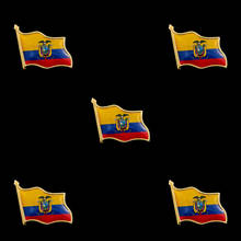 5PCS Ecuador Flag Lapel Badge Gold Waving Flag Badge Jewelry Pin Brooch Wear On Suits & Travel Bags 2024 - buy cheap