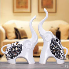 Elefante de cerâmica moderno moderno moderno, artesanato de casal, ornamentos de decoração de escritório caseiro, presentes de casamento 2024 - compre barato