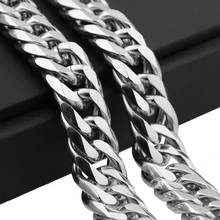 9/11/13/16/19/21MM Hip-hop Stainless Steel Silver Color Miami Cuban Chain Chunky Necklace Or Bracelet For Men Women 7-40inch 2024 - buy cheap