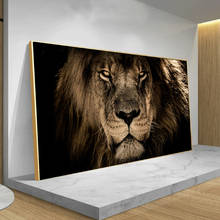 Pinturas en lienzo de cara de animales, León grande africano, leopardo, arte de pared, carteles e impresiones, animales, leones, imágenes artísticas para sala de estar 2024 - compra barato