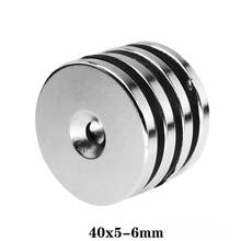 Imanes de disco de neodimio, 1 ~ 20 piezas, 40x5-6mm, agujero potente, 40x5mm, 6mm, redondos magnéticos, 40x5-6mm, 40x5mm 2024 - compra barato