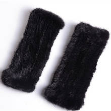 fashion semi-finger thermal winter mitten gloves for women brown black white glove mitten Mink knitted glove AG-38 2024 - buy cheap