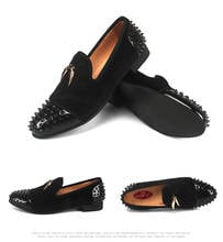 Xqwfh sapatos masculinos de crina e rebite, novos sapatos clássicos para homens com borla, chinelos para fumantes, moda para homens 2024 - compre barato