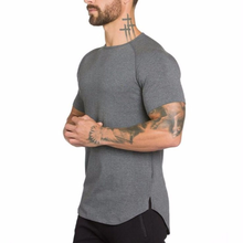 Men T-shirt O-neck Short Sleeve Muscle Fitness Casual Top Tee Summer Basic Sports Gym Bodybuilding T-shirt Plus Size Streetwear 2024 - buy cheap