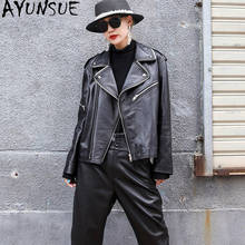 AYUNSUE 2021 New Genuine Leather Jacket Women Spring Autumn Natural Motorcycle Sheepskin Coat Woman Korean Chaqueta Cuero Mujer 2024 - buy cheap