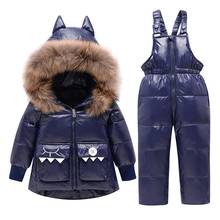 Conjunto de macacão de inverno para bebês meninas, jaqueta com capuz, dinossauro, roupas infantis de neve, 3-6 anos 2024 - compre barato