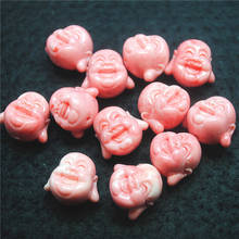 Cabeça de buda sorriso rosa com buraco 18x25mm 12x15mm, 20 peças, acessórios de joias, descobertas, joias diy, frete grátis 2024 - compre barato
