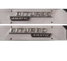 Insignias cromadas para BITURBO 4MATIC para Mercedes, insignias de emblema de los lados, 2 uds. 2024 - compra barato