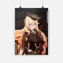 Pintura de parede de anime de impacto valkyrija honkai, decoração de parede da sala de estar, quarto, estudo, impressões de decoração de casa 2024 - compre barato