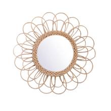 Rattan Dressing Mirror Innovative Art Decor Round Mirror Living Room Wall Hanging Mirror Bathroom Decoration Makeup Mirror 2024 - buy cheap