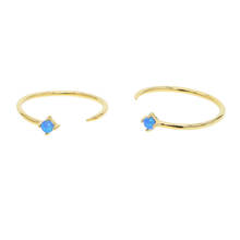 Anillo de Plata de Ley 925 con piedra de ópalo azul para mujer, sortija ajustable, color dorado, para boda, compromiso 2024 - compra barato