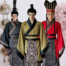 vintage chinese hanfu clothing for men The Warring States period officer cosplay antique photography stage performance 2024 - buy cheap