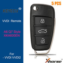 KEYECU 5 Pçs/lote XHORSE Inglês Versão X003 para Audi A6L Q7 Tipo Fio Chave de Controle Remoto Universal-3 Botão-para VVDI Ferramenta Chave, VVDI2 2024 - compre barato