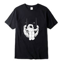 XINYI-Camiseta de alta calidad para hombre, camisa 100% de algodón con estampado de astronauta divertido, informal, de manga corta, con cuello redondo 2024 - compra barato