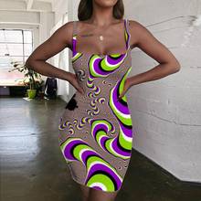 KYKU-vestido de hipnosis para mujer, ropa colorida con cuello Halter sin mangas, Bodycon abstracto, estilo coreano para playa y verano 2024 - compra barato