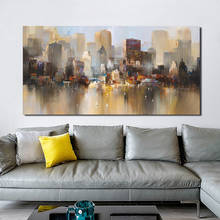 Abstract Oil Paintings New York Skyline Abstract City Painting Canvas Print For Living Room Wall Art Modern Building Decoration 2024 - buy cheap