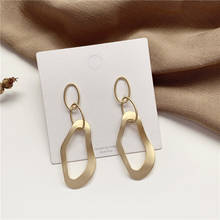 Korean Fashion Elegant Statement Earrings For Women Girls Matte Hollow Irregular Metal Wedding Party Jewelry Gifts CS180 2024 - buy cheap
