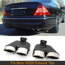 Statinless Steel Car Exhaust Tips for Mercedes Benz W220 AMG End Muffler Exhaust Tips Pipes 2024 - купить недорого