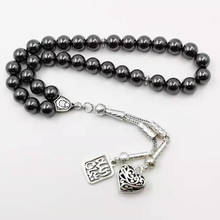 Hematite Tasbih Metal tassel Islamic jewelry pendant prayer beads 33 66 99beads natural stone Muslim Rosary 2024 - buy cheap