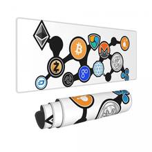 Cryptocurrency XL Funny Office Desk Mat Bitcoin Crypto Btc Blockchain Geek Table Mat Rubber Computer Keyboard Table Deco Cover 2024 - buy cheap